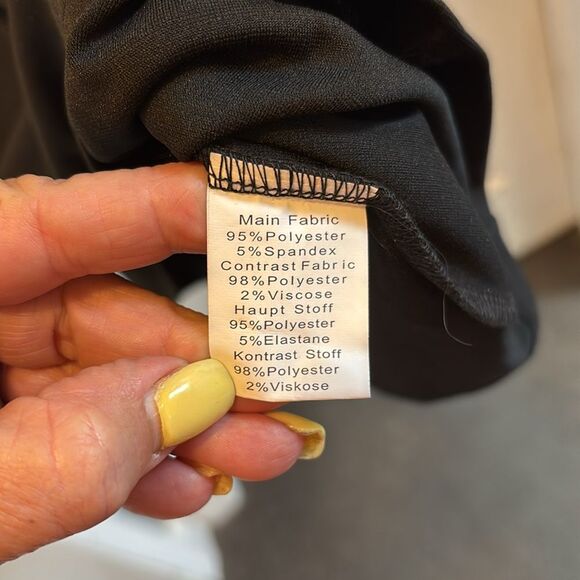 Hanna Nikole Chiffon Capelet Gray Flower Crew Neck Knee Length Pencil Dress 2XL - Picture 6 of 9